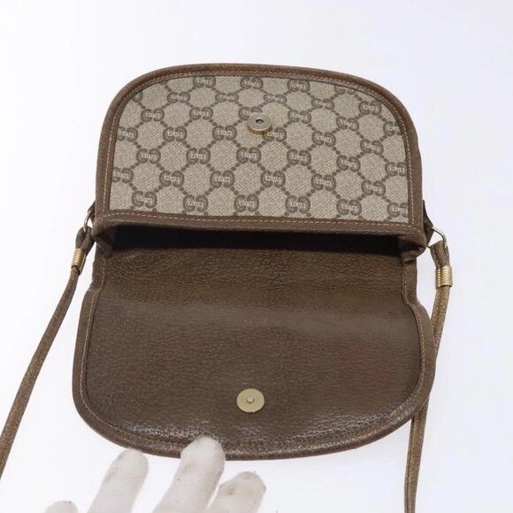 GUCCI GG Plus Supreme Shoulder Bag PVC Beige Gold Auth th6187 - Picture 9 of 16